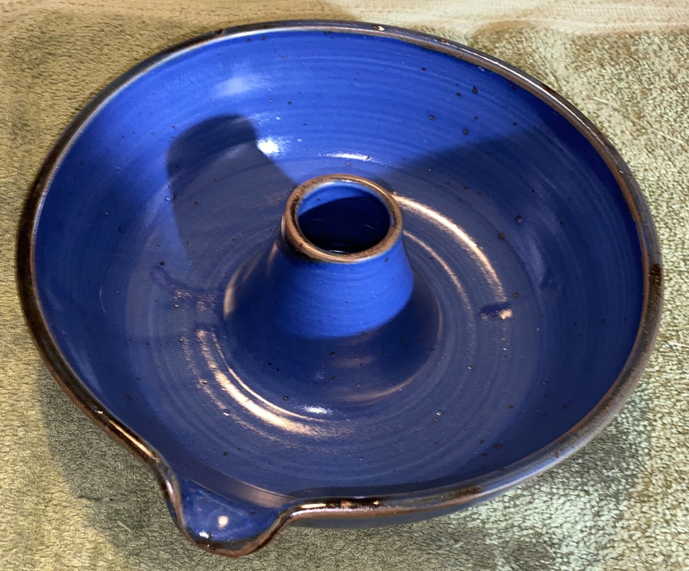Blue Pottery Art Pottery Piece signed Bachmann