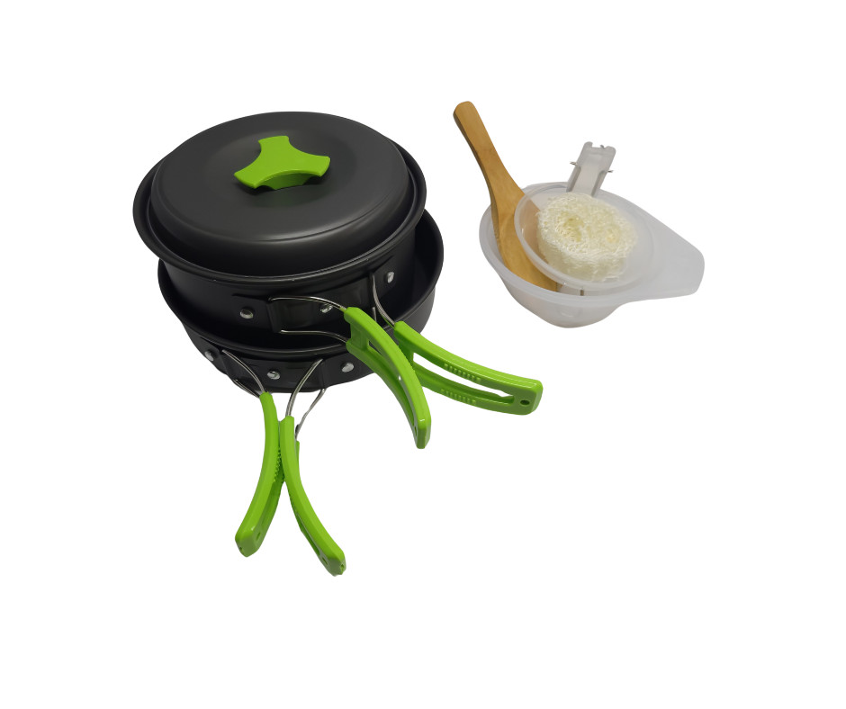 Camping Cookware Mess Kit for Backpacking Gear – 8 PC Camping Cooking Set