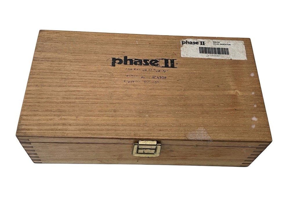 Phase II Centering Indicator Gauge w Wood Box & Interchangeable Tips 900-107