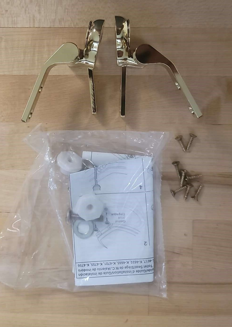 Kohler Replacement New Style Toilet Seat Hinges - 85178-VF - Polished Brass