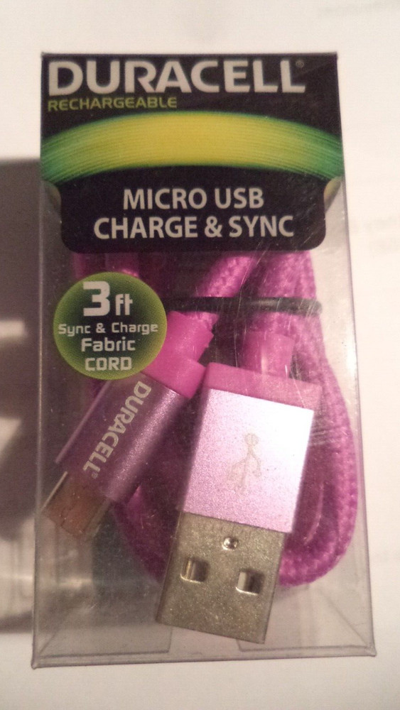 DURACELL MICRO USB CHARGE AND SYNC 3FT LE2177 SELLING ALL AS USED