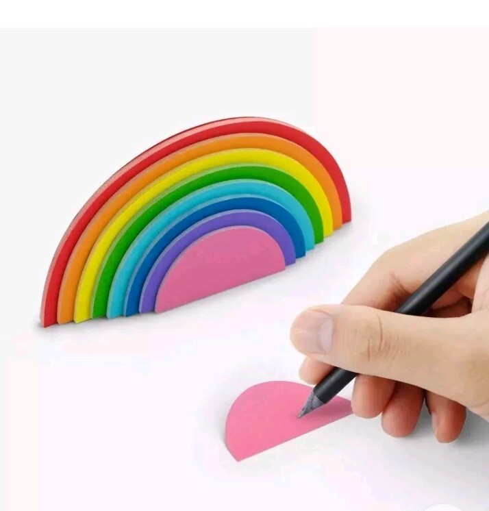 2 - Amscan Rainbow Sticky Note Pads. Adhesive Notepads. 152 Sheets