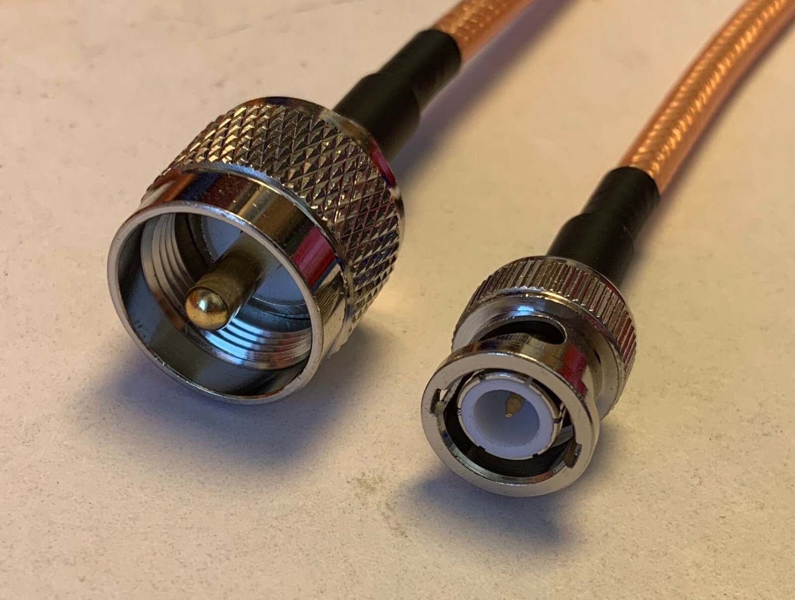 RG400 UHF Male PL259 to BNC Male MILC17 Double Shield Coax PICK LENGTH RF US Lot