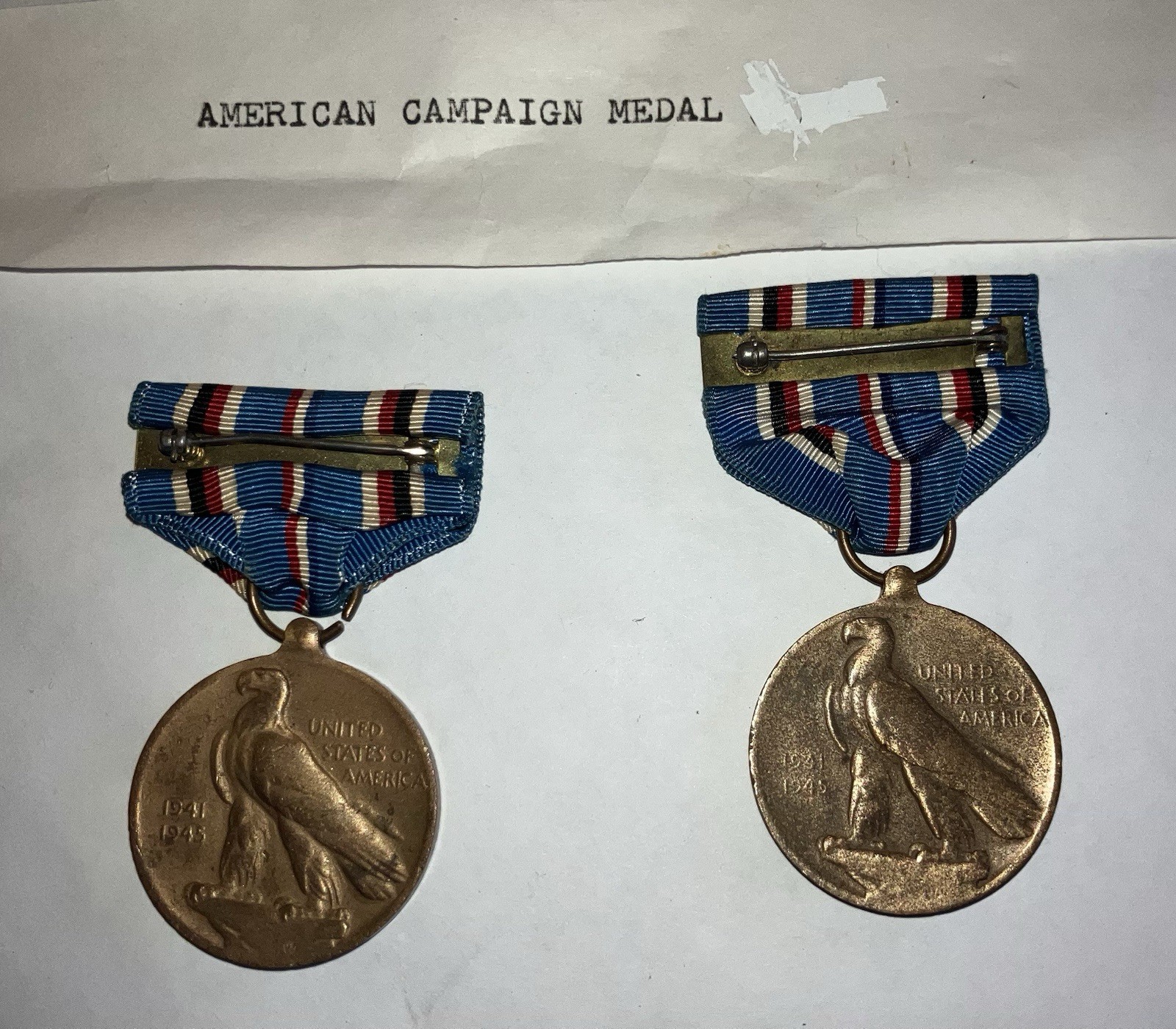 American Campaign medal WWII era (2) available vintage original