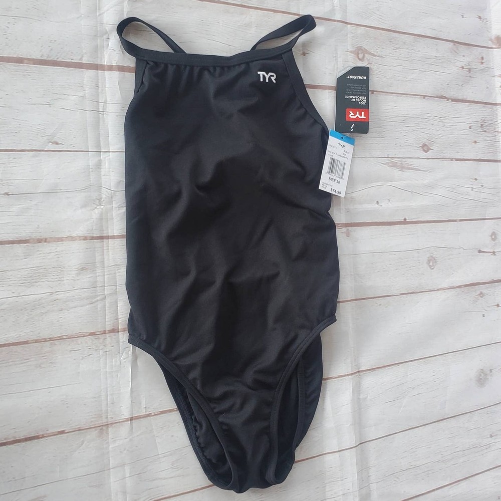 NWT TYR Durafast Elite Solid Diamondback Size 30 (XS) Black