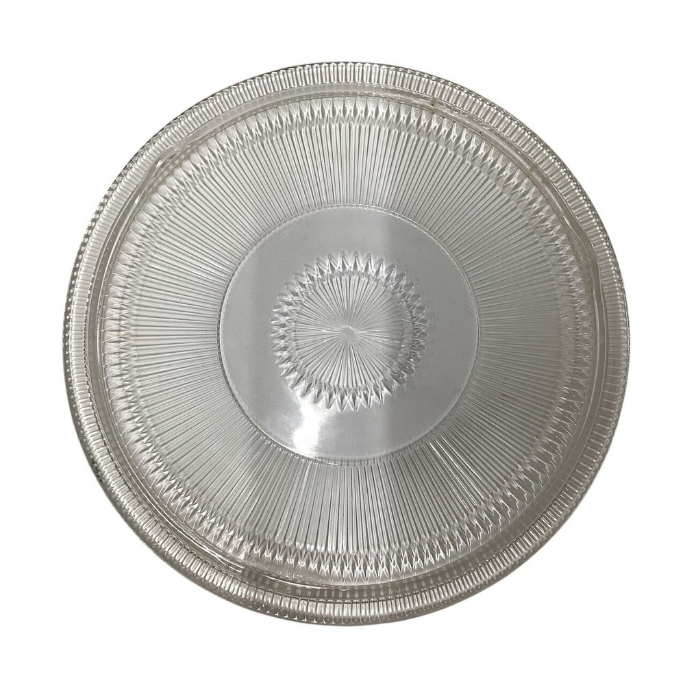 Clear Pressed Glass Platter Starburst