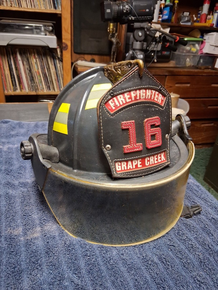 Fire-Dex 1910 Fireman Helmet VGC w/brass eagle
