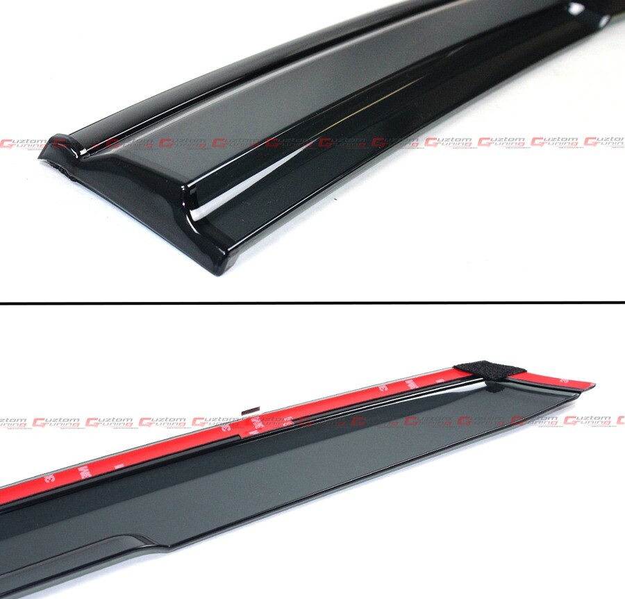 FOR 22-25 HONDA CIVIC HATCHBACK JDM BLACK TRIM WINDOW VISOR RAIN GUARD W/ CLIPS