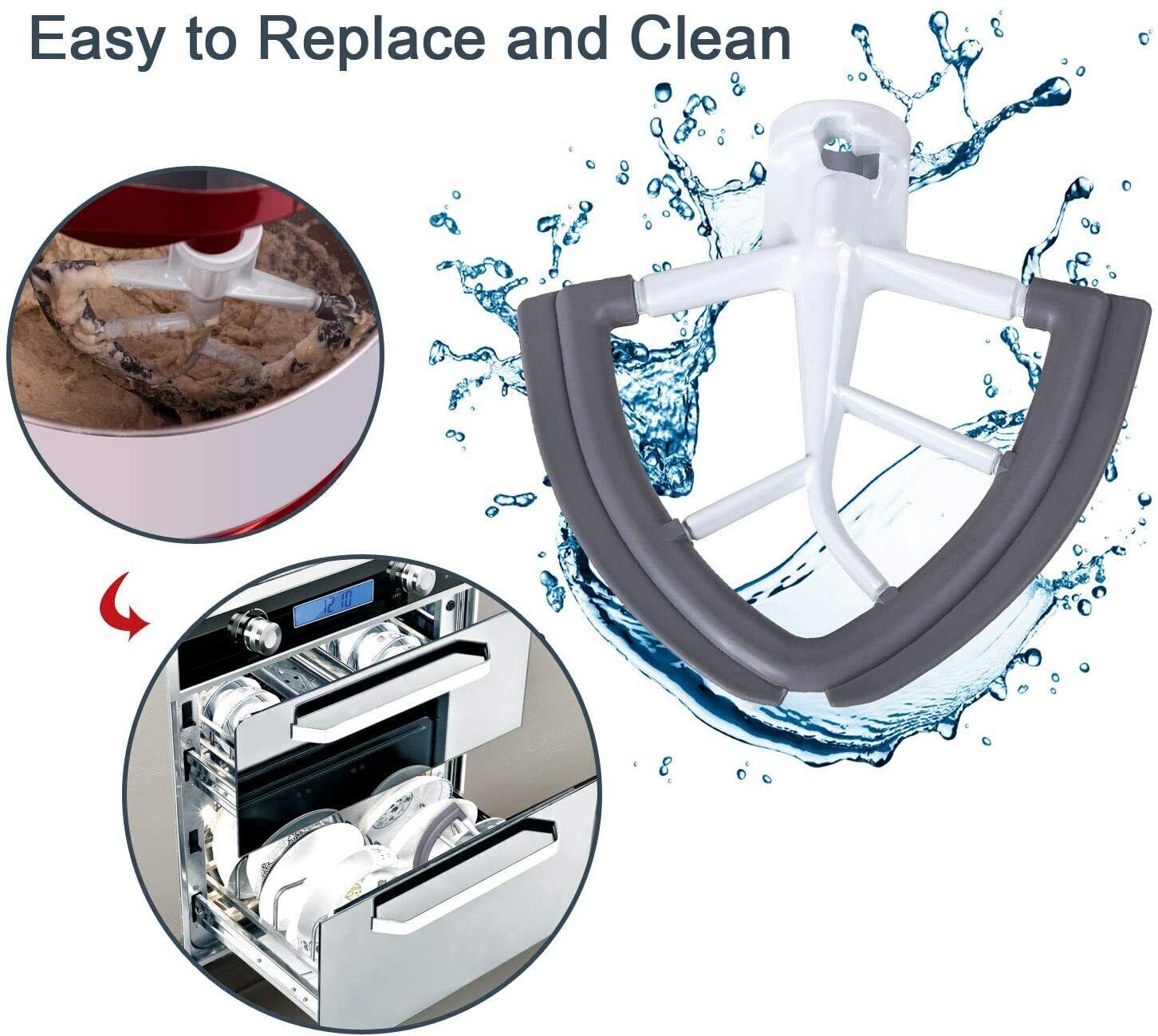 1PC4.5/5QT Kitchen Aid Mixer Flex Edge Beater Flat Paddle Beater Attachments