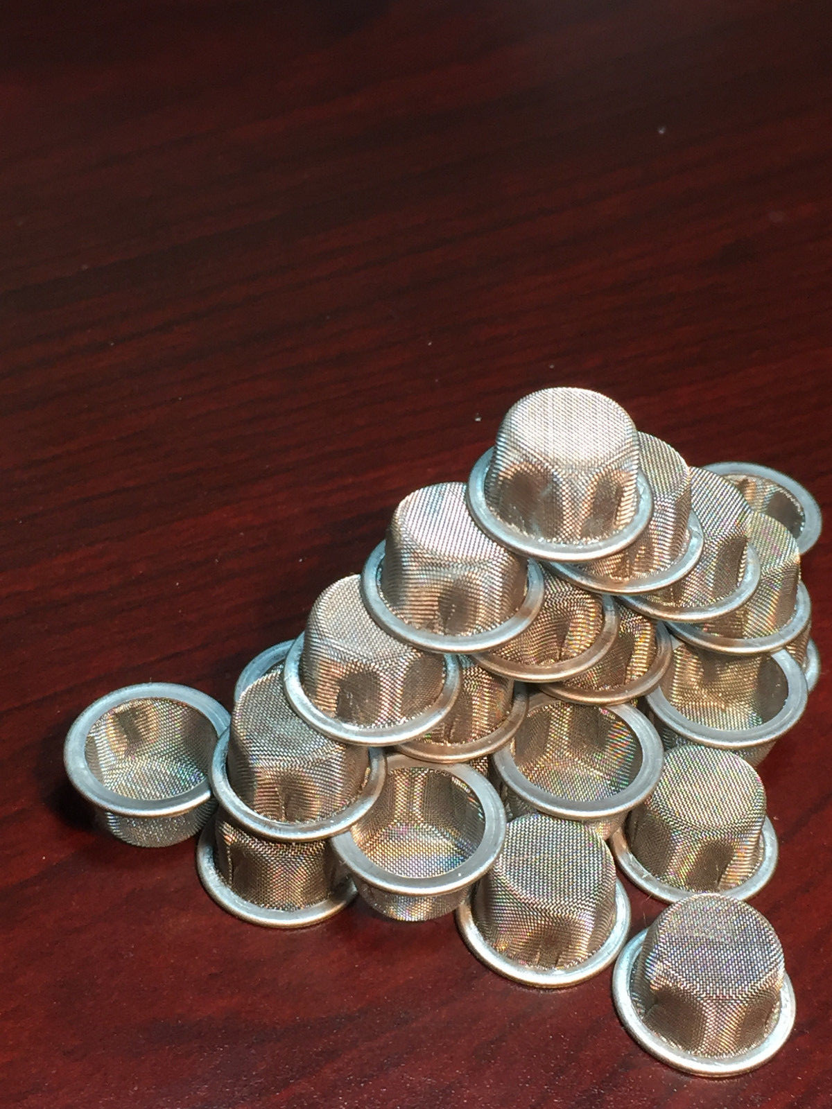 25x Pipe Screen 12mm 1/2" Dome Rim Cup Basket Fine Mesh Bowl Glass Male Slide