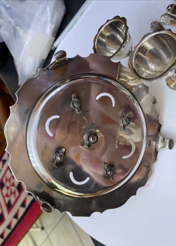 Walker & Hall Silver Plate Breakfast Egg Cup Set - Complete 9 Piece Set