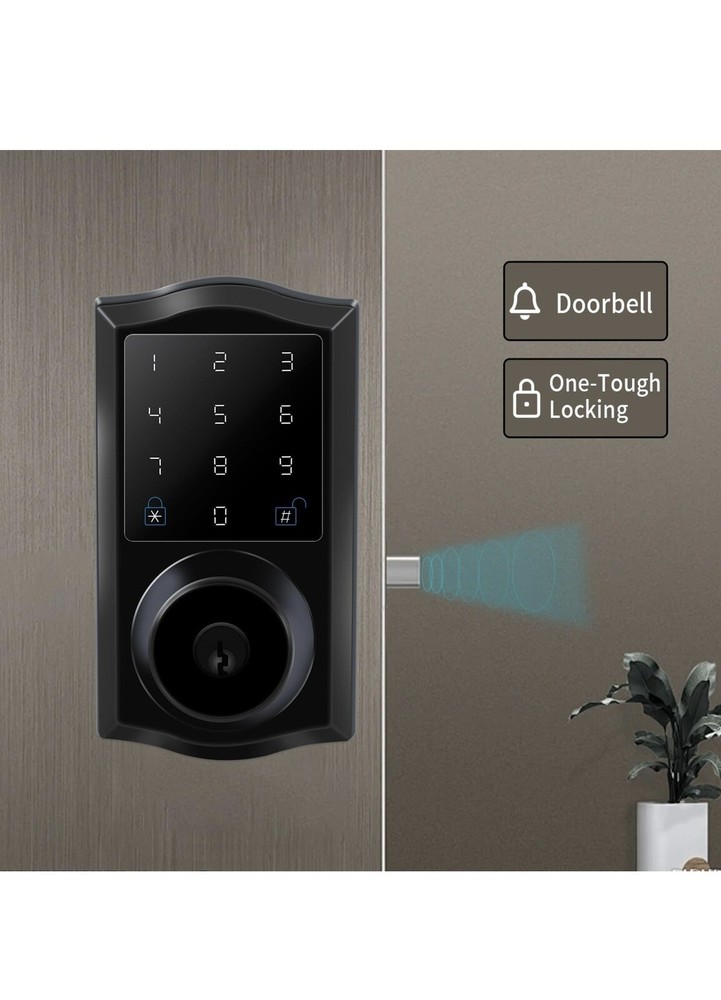 SmartCode Electronic Touchpad Deadbolt - Matte Black