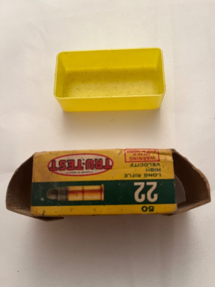 Rare vintage Tru-test 22 long empty rifle shell box