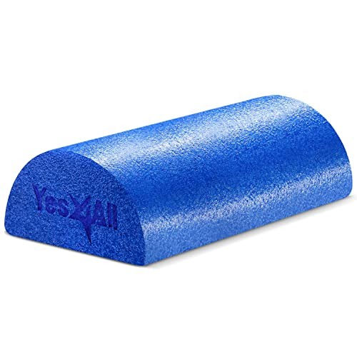 Medium Firm Half Foam Rollers for Post-Workout Relaxation, Half Blue 12-inch