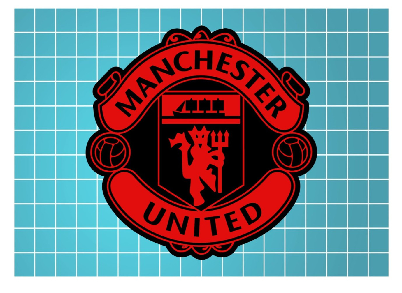 Manchester United F.C. Logo All Weather Vinyl Sticker/Decal Black and Red