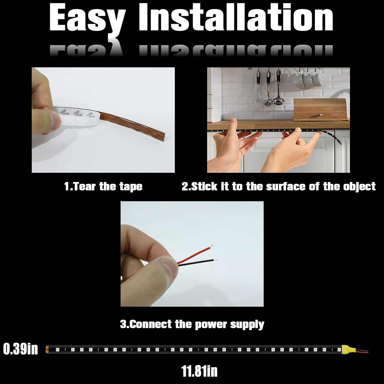 White 5PCS 12V 12" 15SMD Flexible LED Strip Light Waterproof For Car Truck Boat