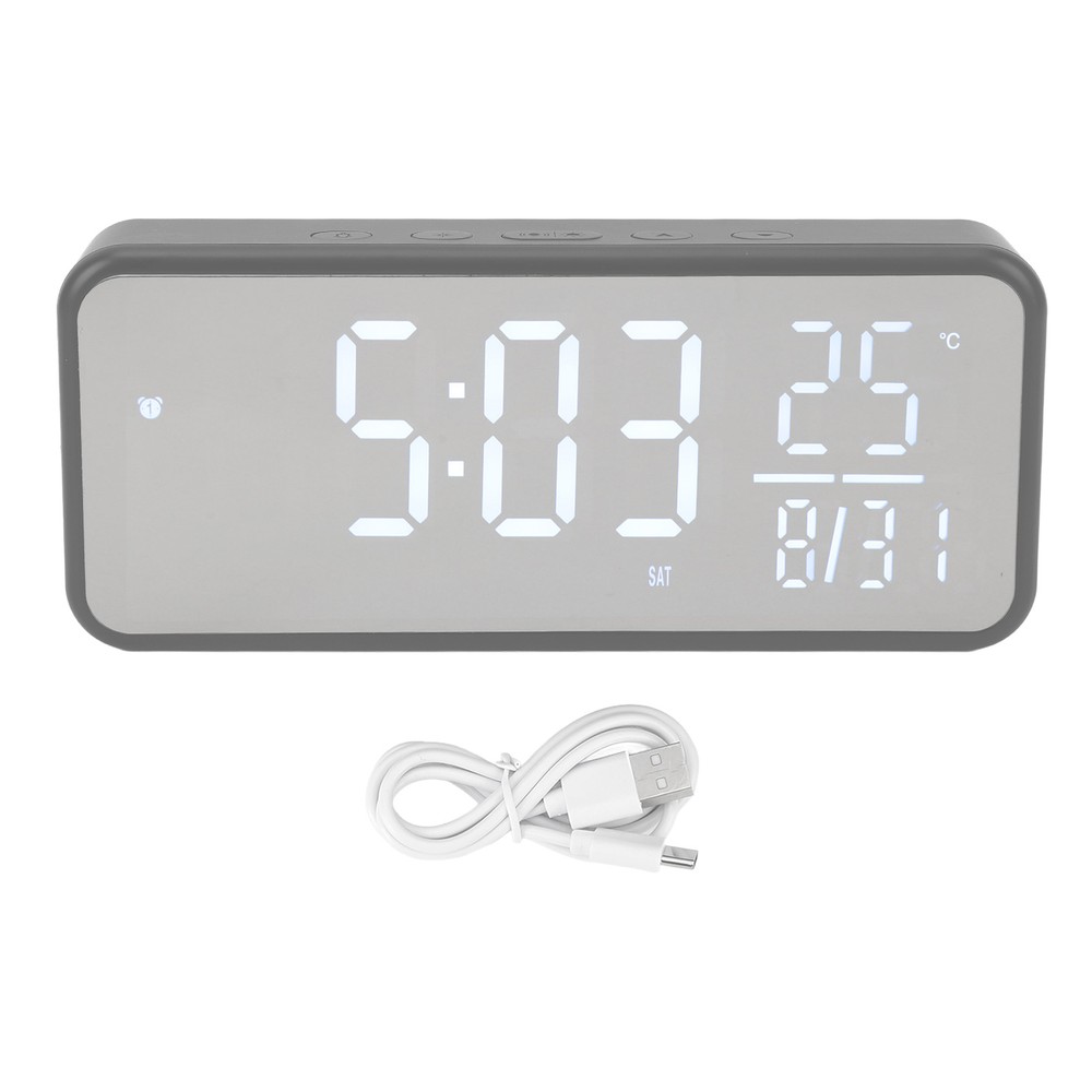 LED Digital Alarm Clock Time Date Week Temperature Alarm Clock Large Display
