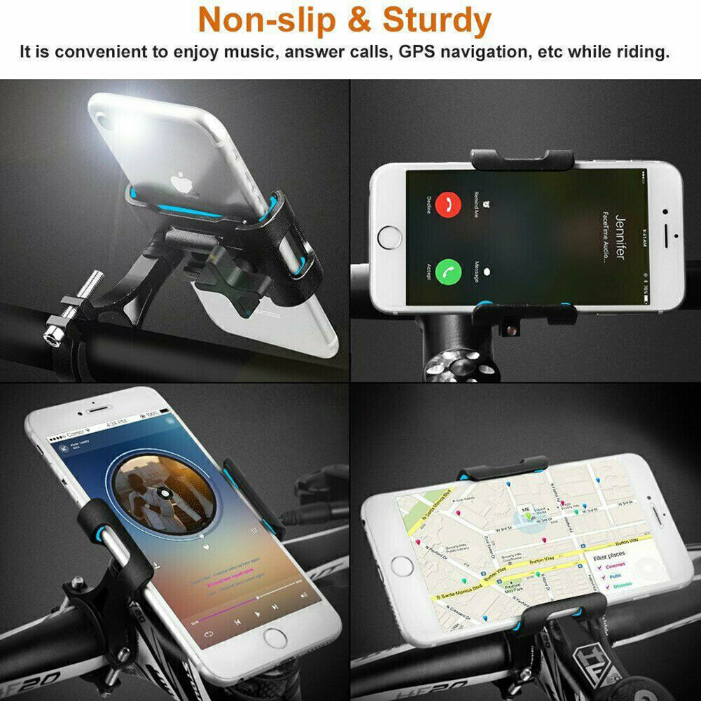 360° Aluminum Bike Motorcycle Stand Handlebar Mount Bicycle Cell Phone Holder