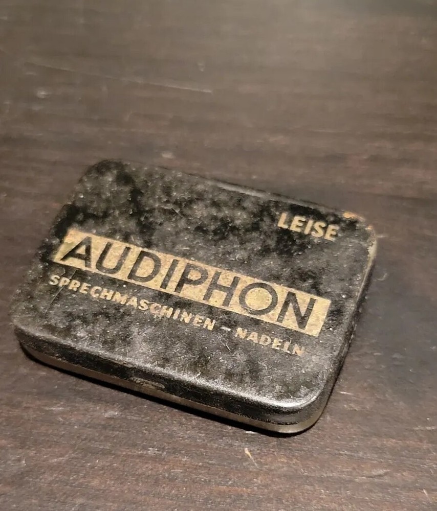 Gramophone phonograph needle tin nadeldose Audiphon German