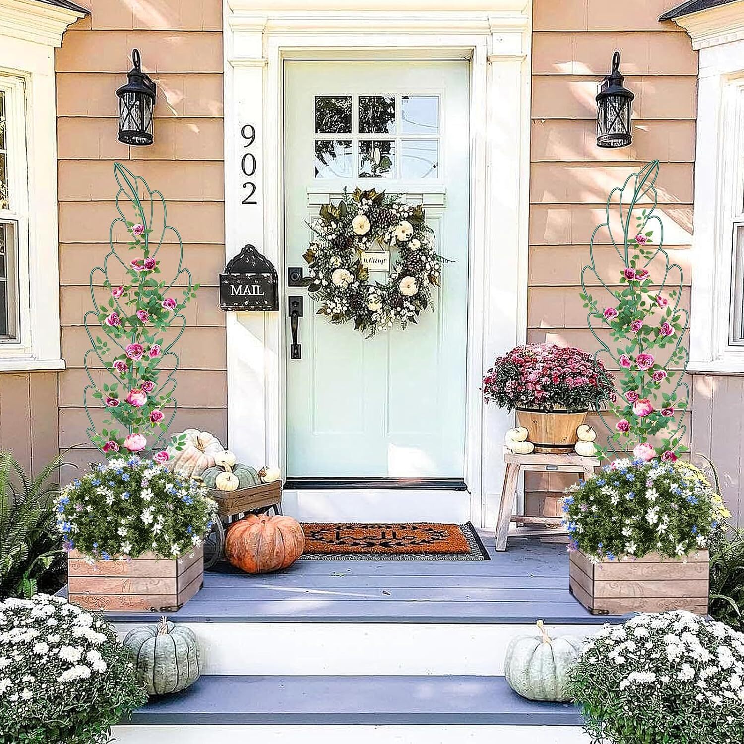 SLSY 3 Pack Metal Garden Trellis Plant Support Trellis Leaf Trellis for Climbing