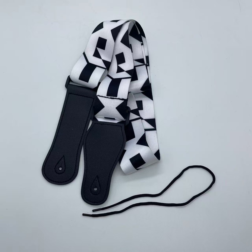 White & Black Letter Pattern - Guitar Strap High quality