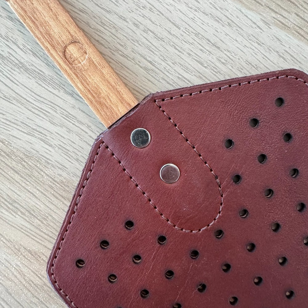 Heavy Duty Leather Fly Swatter with Hickory Handle