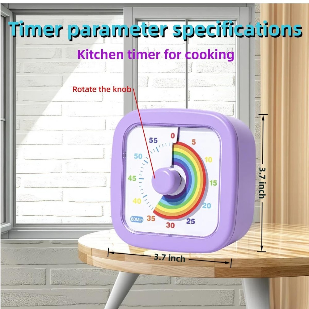 Kids Visual Timer Cute Rainbow 60 Minute Countdown Timer Time Management for...