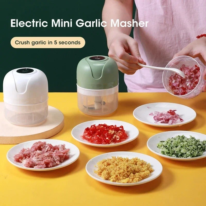 Electric Mini Food Chopper USB Garlic Vegetable Cutter Kitchen Grinder