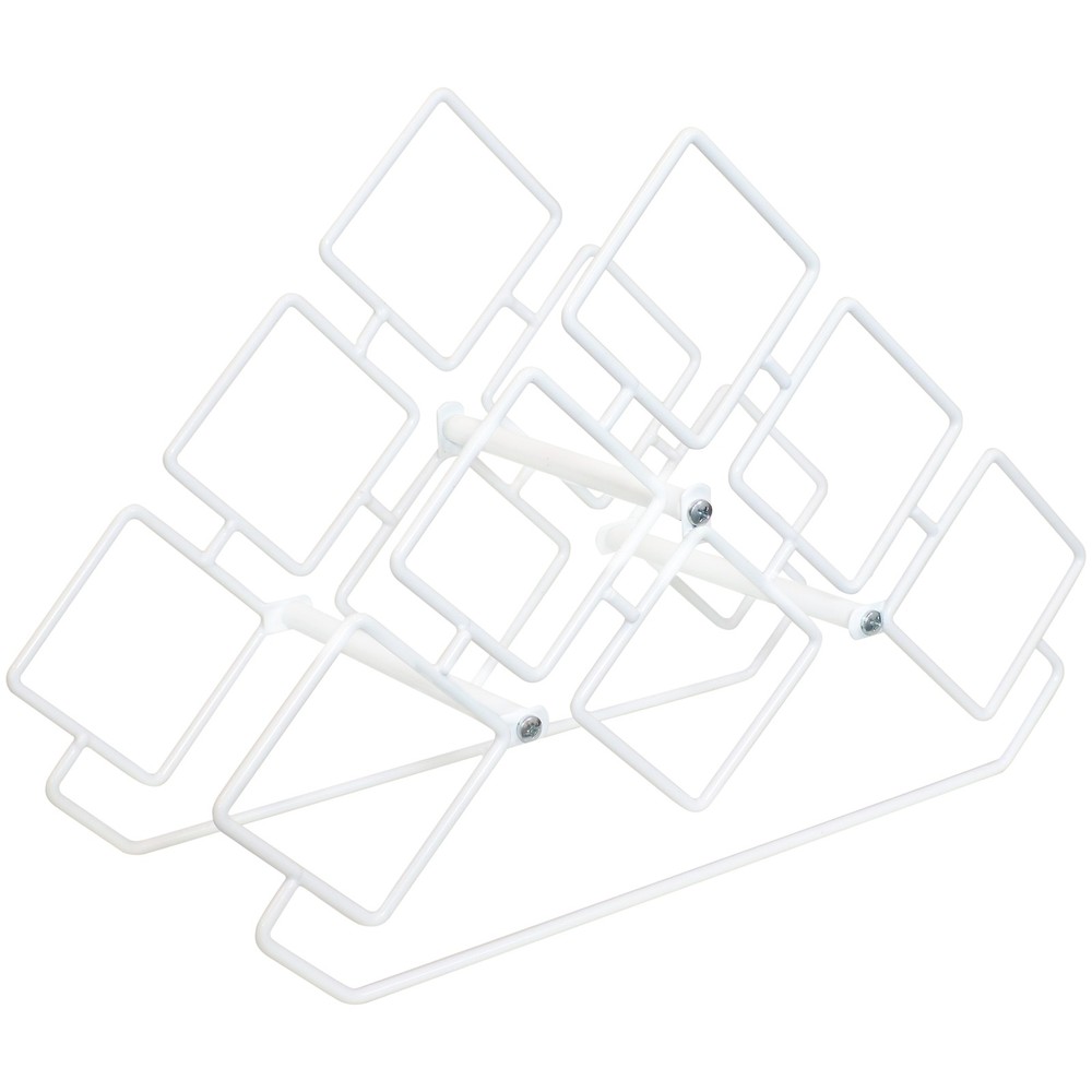 6-Bottle Steel Wire Triangular Tabletop Wine Rack - White by Sunnydaze