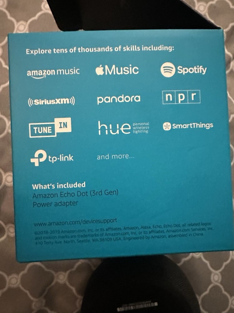 Amazon Echo Dot 3rd Generation No Power Cord Tested Working