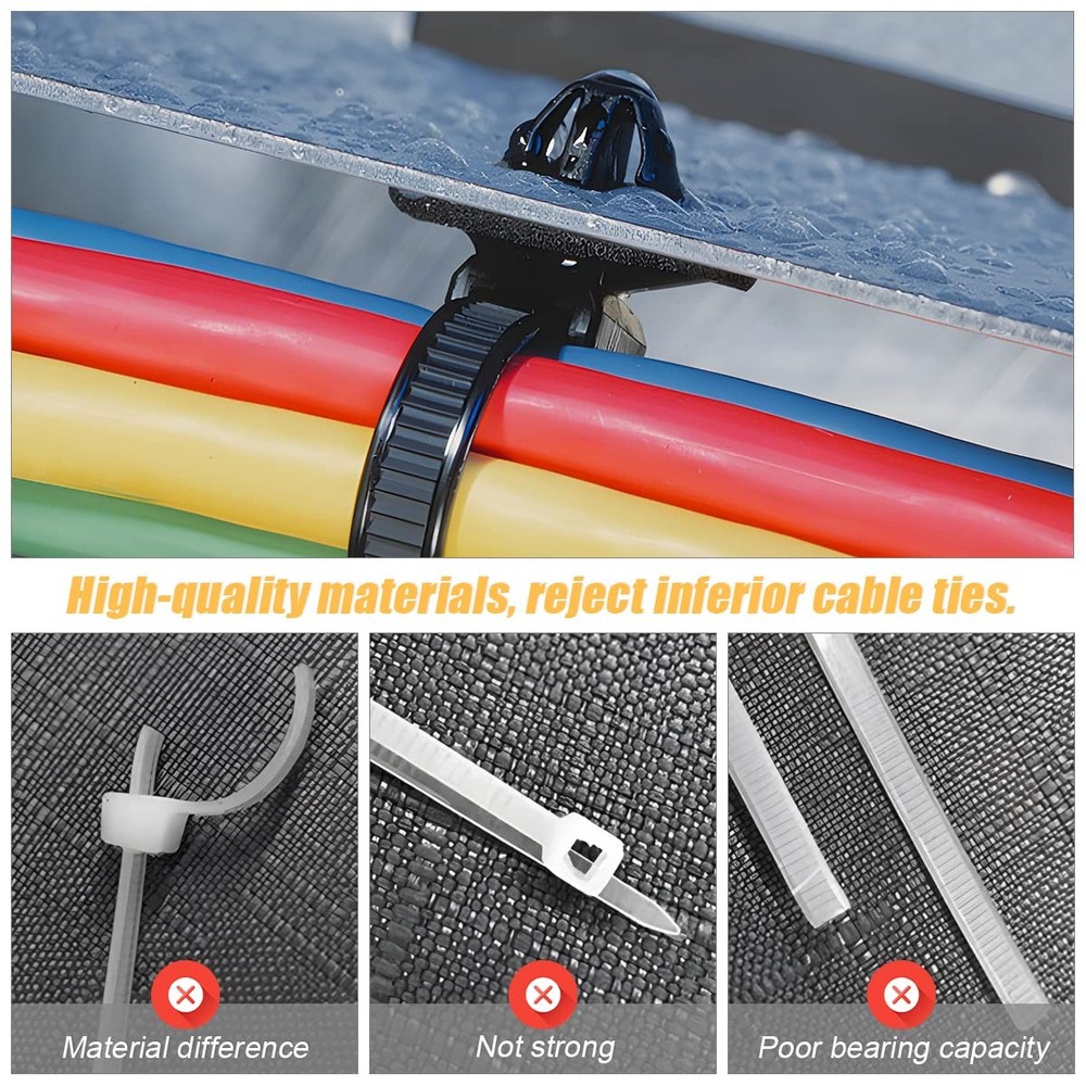 120PCS Car Push Mount Cable Zip Tie, Nylon Self Locking Strap, Engine...