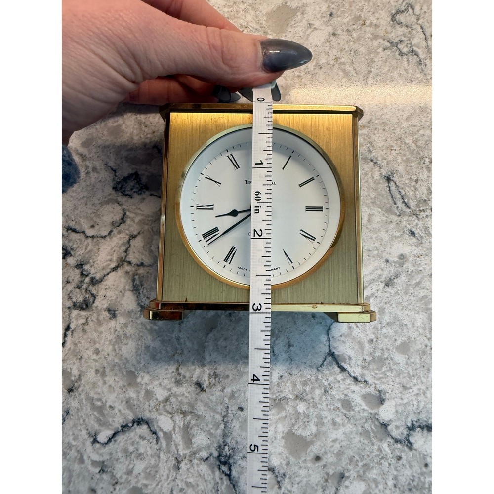 Solid Brass Tiffany & Co Swiss Quartz Desk Clock 3"