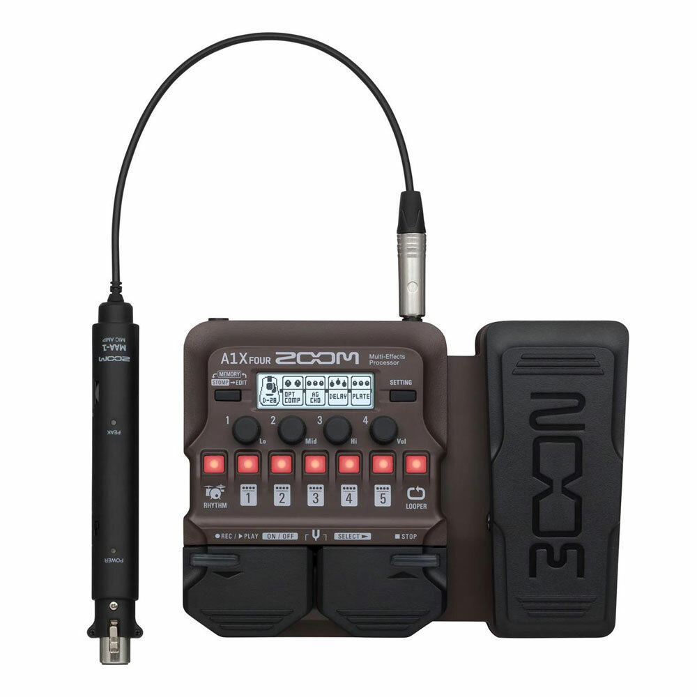 Zoom A1X FOUR Acoustic Instrument Multi-Effects Processor with Expression Pedal