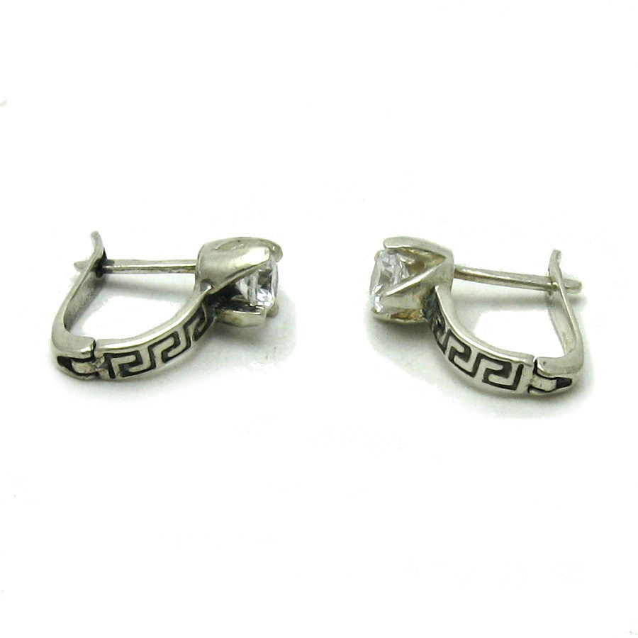 Stylish Sterling Silver Earrings Hallmarked Solid 925 With 5mm CZ Empress