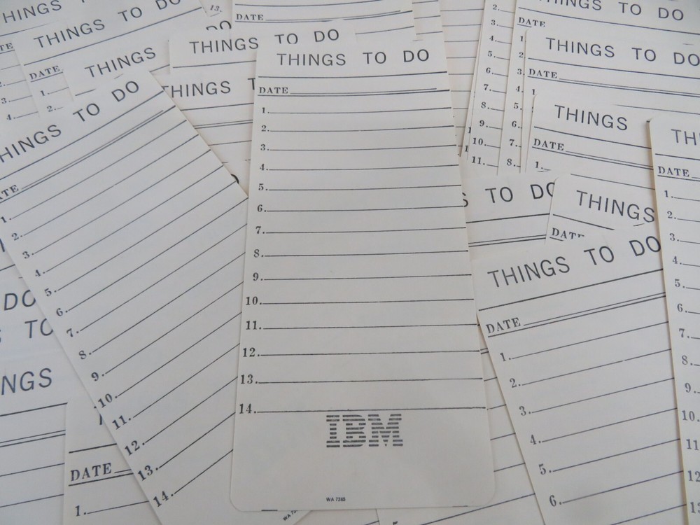 1970s IBM Original Things To Do List Partial Pad 50 Sheets