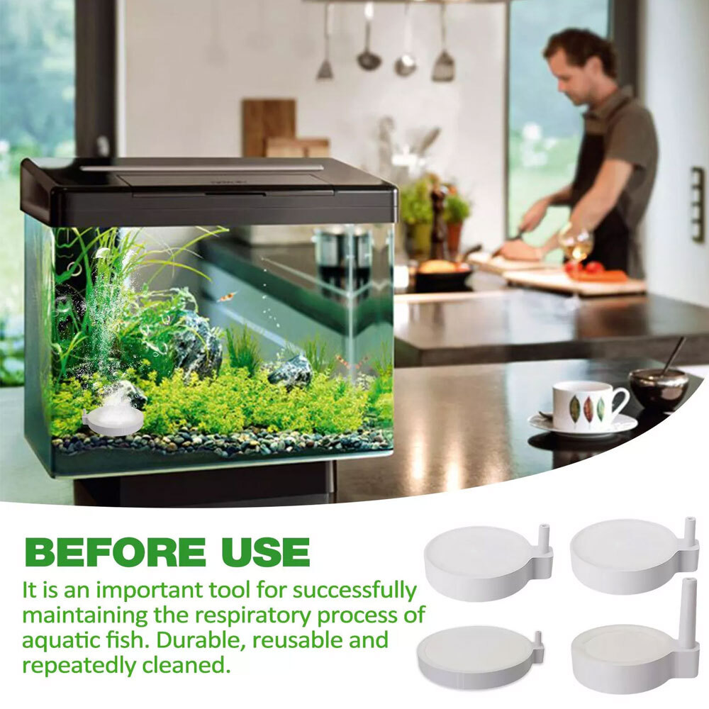 Large Aquarium Air Stones Fish Tank Round Air Disk Bubble Diffuser Release Tray