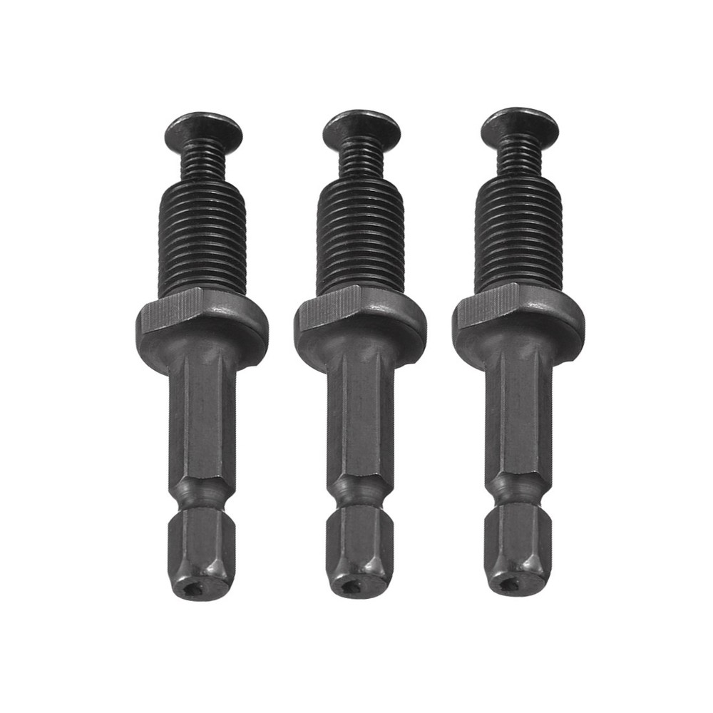 3/8-24UNF Drill Chuck Adapter for Impact Driver Thread Keyless Hex Shank,3X