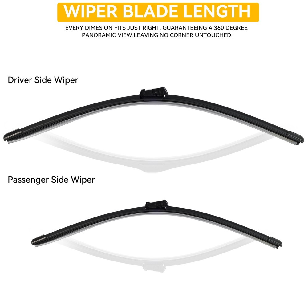 2Pcs Front Windshield Flat Wiper Blade For VW Jetta 5 A5 2006-2011 24'' +19''