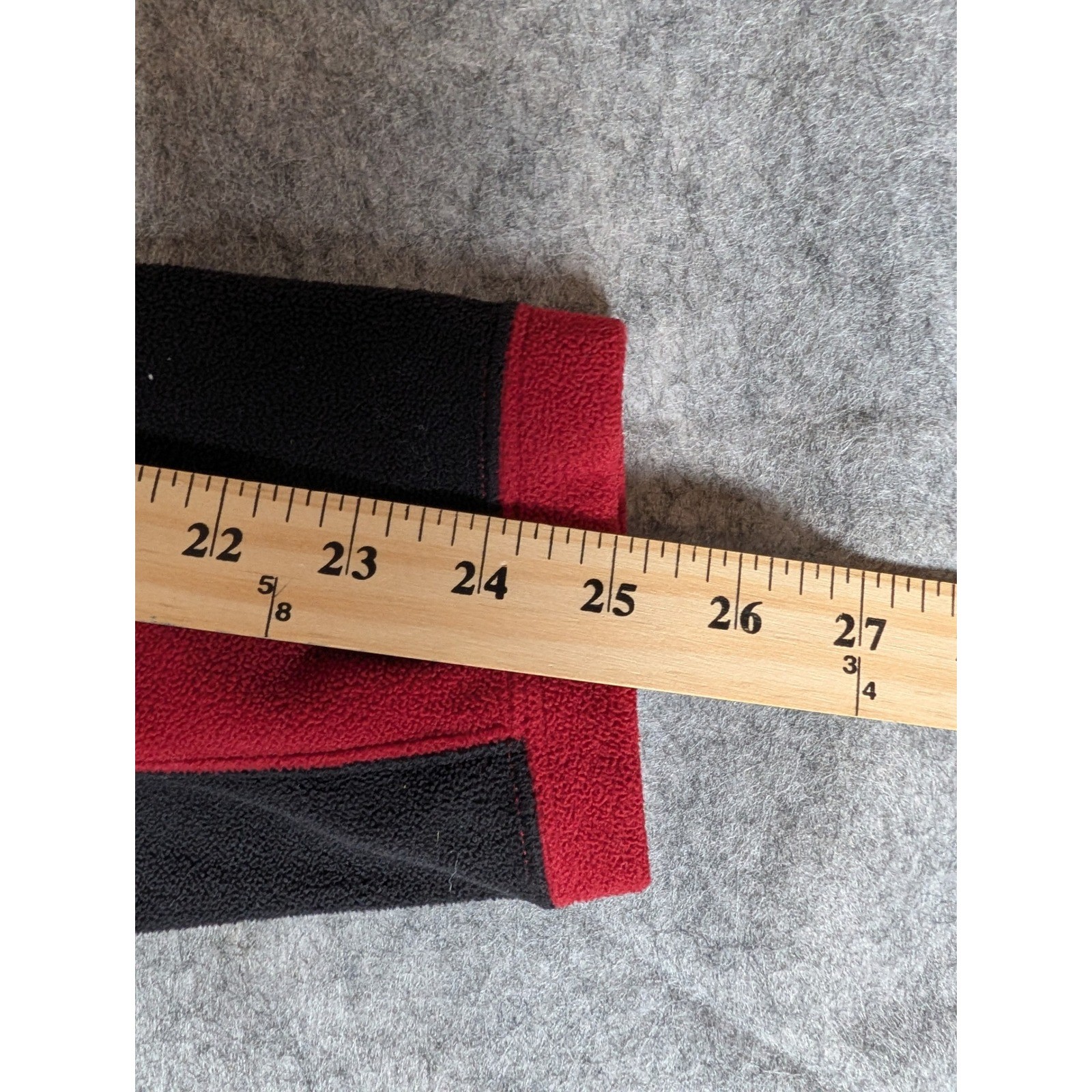 The North Face Mens Red Black Fleece Pullover 1/4 Zip Sweater Large L