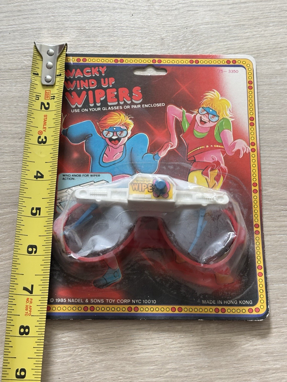 Vintage Novelty Glasses W/ Wacky Wind Up Wipers 1985 Nadel & Sons Toy Hong Kong