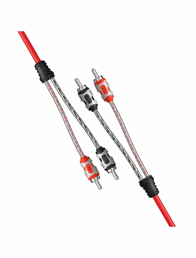 Cerwin Vega RVY2F - RCA Cable OFC Dual Twisted Molded Ends Split Brass Tip