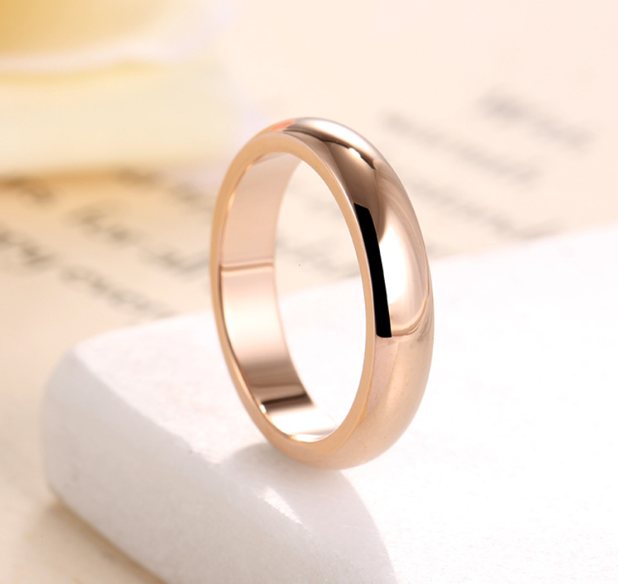 4MM Silver Gold Plated Stainless Steel Men Women Wedding Ring Band Size 3-13