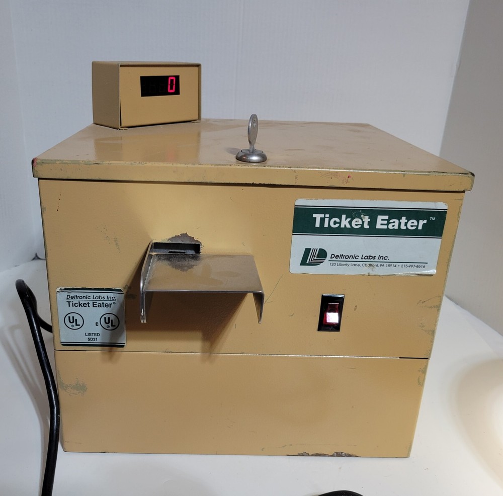 Deltronic Countertop Ticket Eater DL 5000 W/ Riser & 1 Key Working W/Issues READ