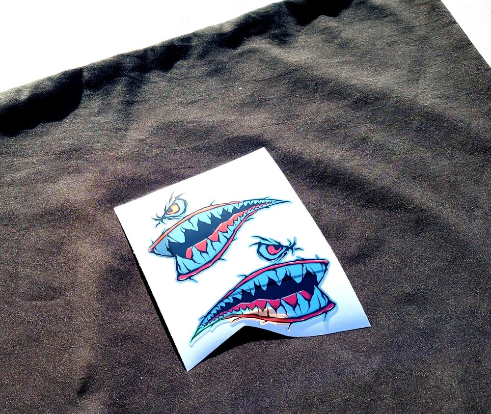 Aggressive Shark Teeth Custom Graphics Decals - SPECIAL CHROME EDITION!