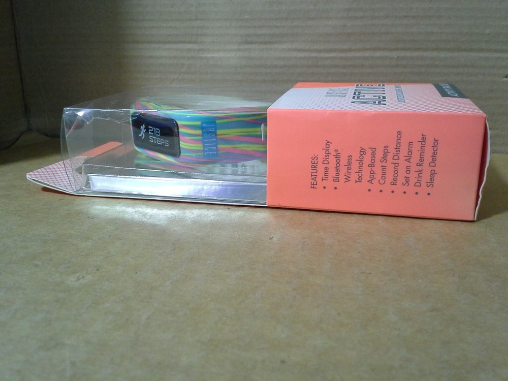 Justice Active Activity Tracker Multi-Color "Go For It" Band. Damage Box