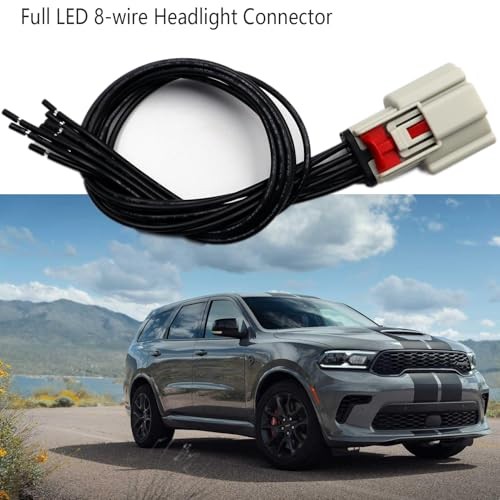 Full LED 8-Wire Headlight Connector Compatible with Dodge Durango SRT 2021