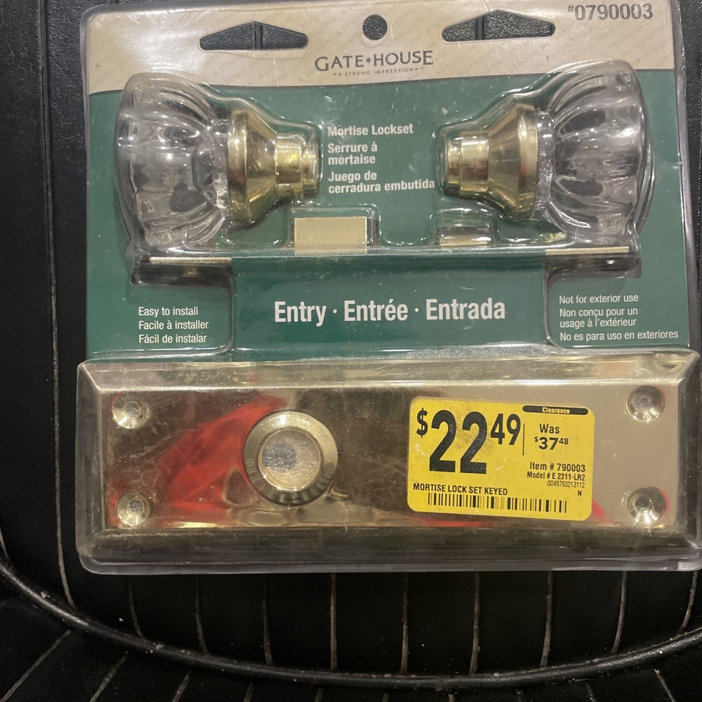New Gatehouse Mortise Entry Lockset Brass And Glass Knobs