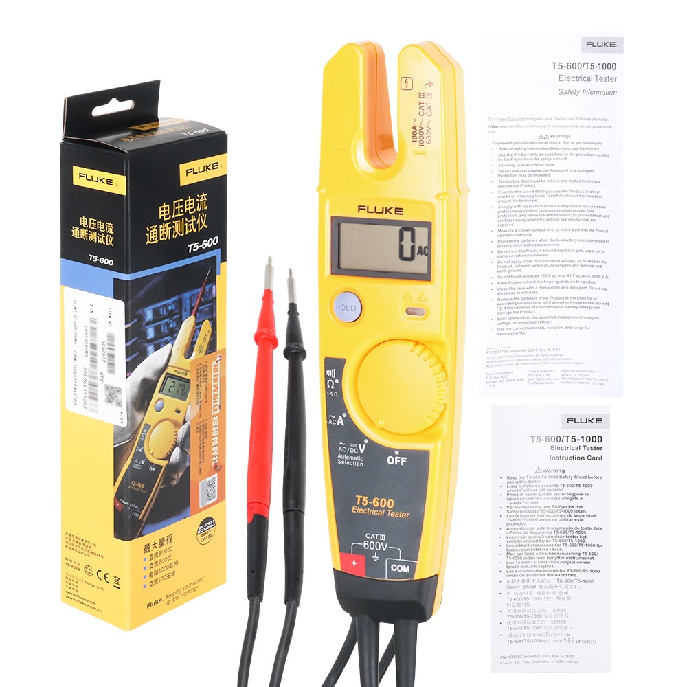 FLUKE T5-600 Clamp Continuity Current Electrical Tester