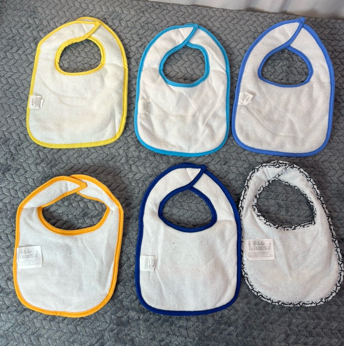 Baby Boy Newborn Gift Handmade Crochet Basket 23pc Set Bibs Socks Swaddles