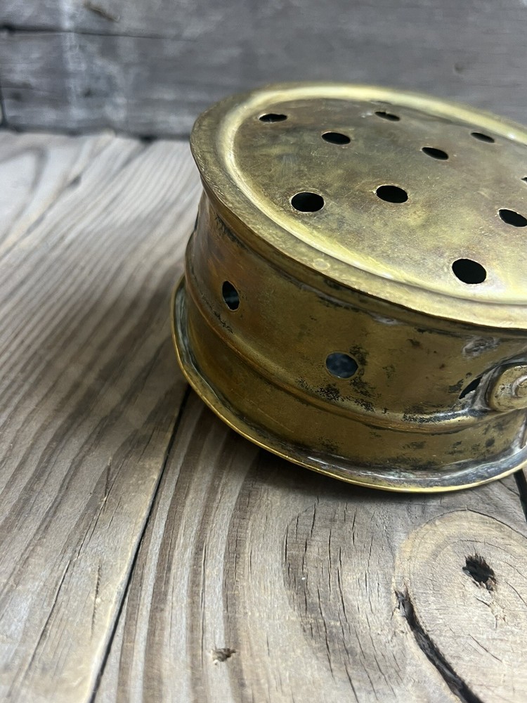 Primitive Antique Brass Handle with Copper Bed Warmer AS-IS Great Decor! Dented!